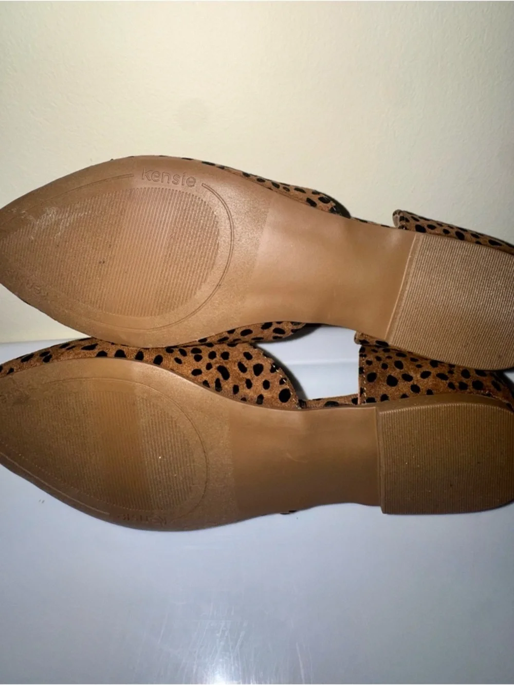 NWT Kensie Leopard Print Pointed D'Orsay Flats Brown/Black - Picture 8 of 10
